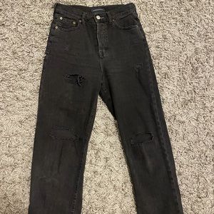 90s Baggy Black Distressed Jeans
